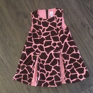 🦒 Giraffe print dress- pink and brown
